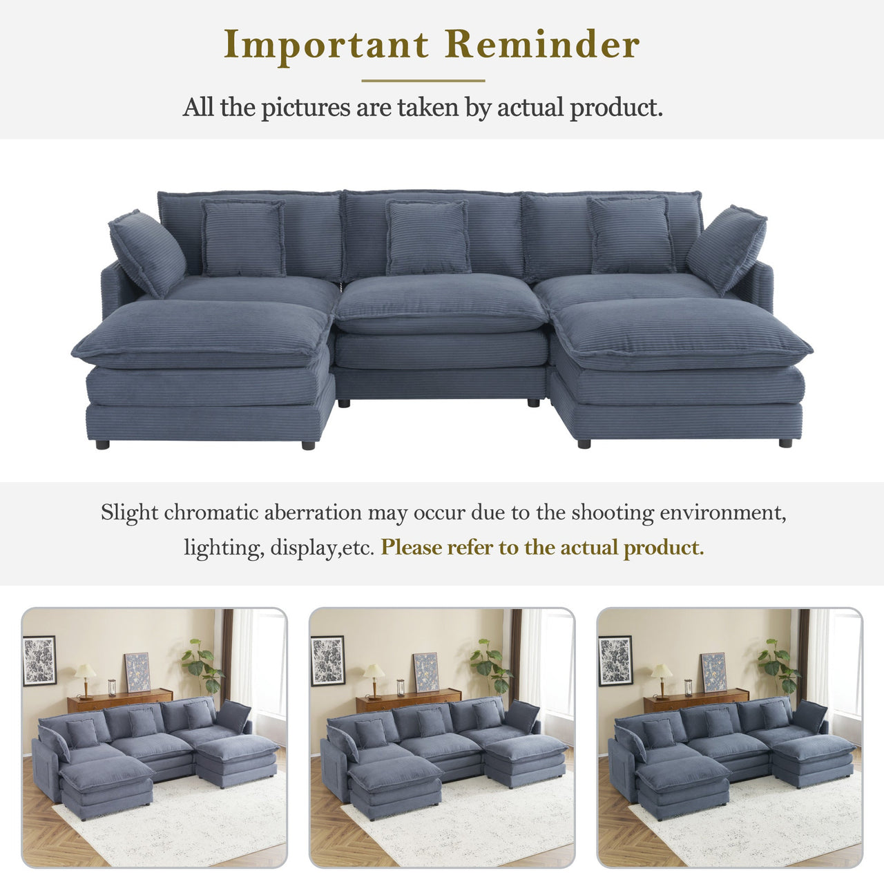 ZENVORIS 113" Sectional Sofa