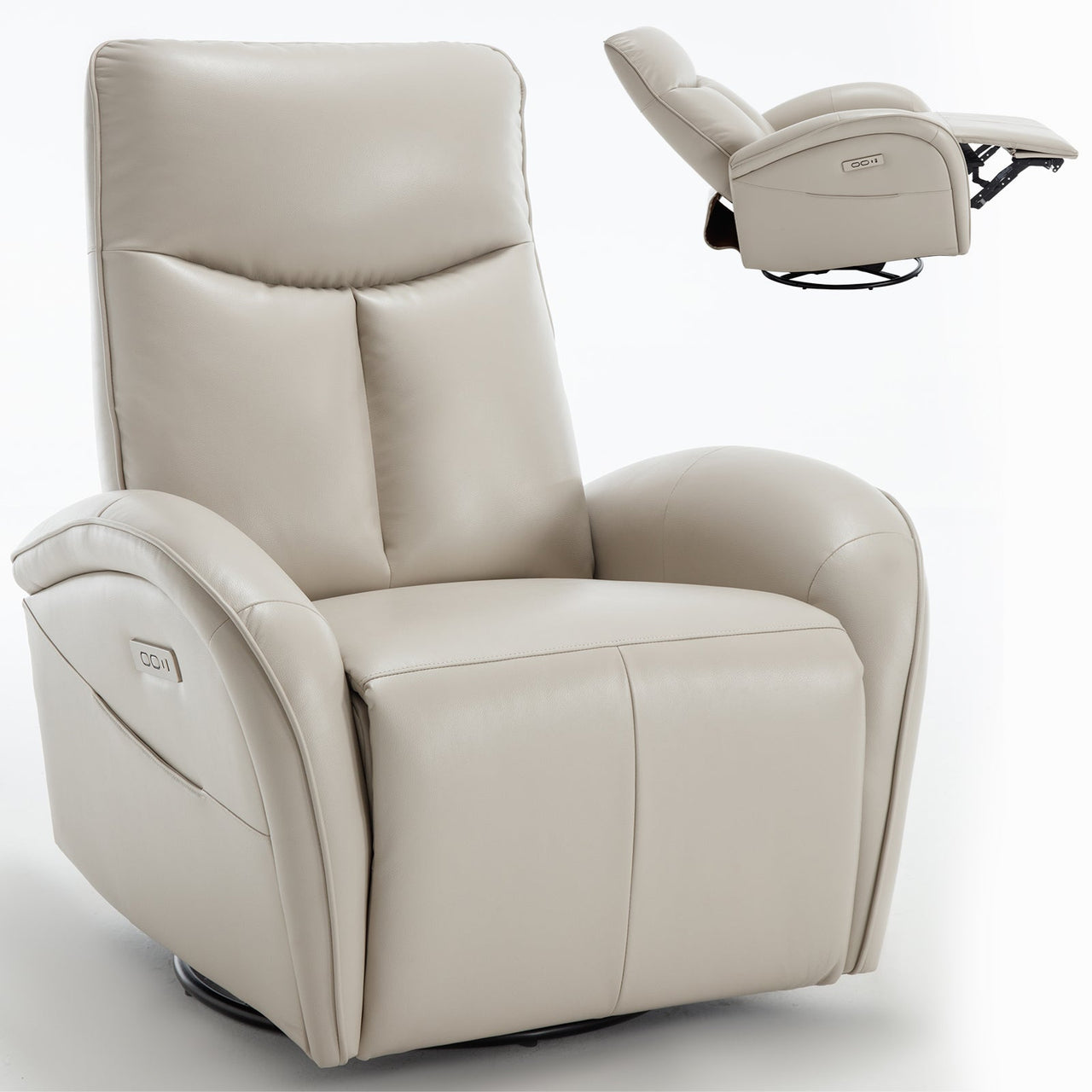 JORVEXIS 37" Swivel Rocking Recliner Chair