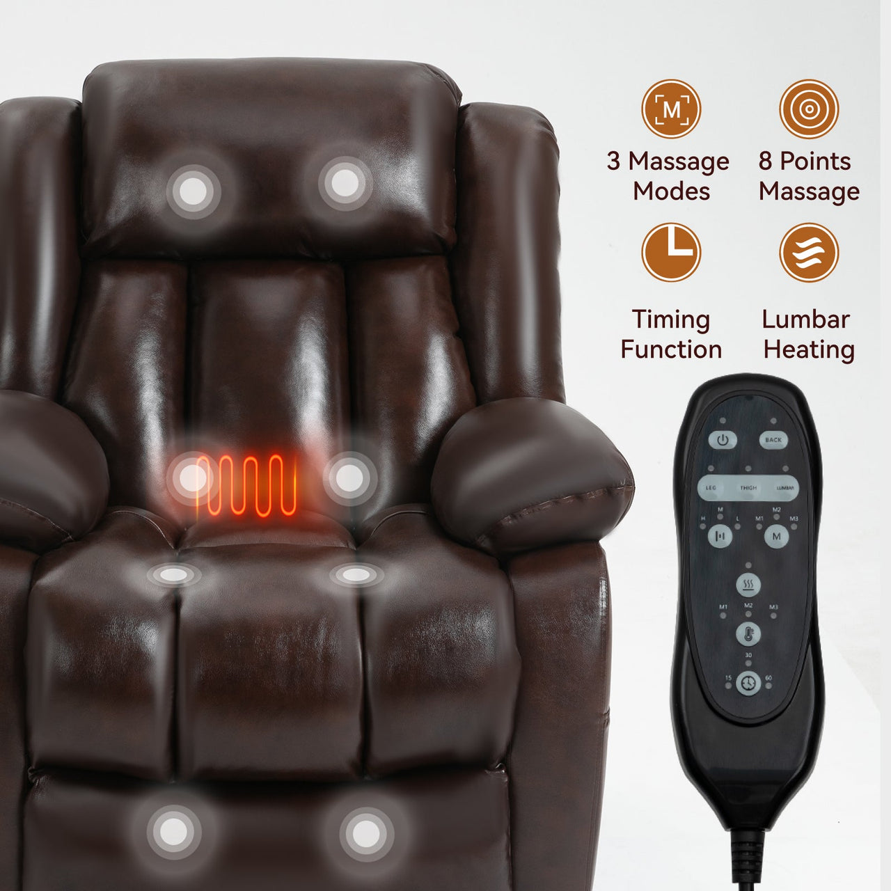 COZYLift 36" Recliner with Heat Massage - 5516