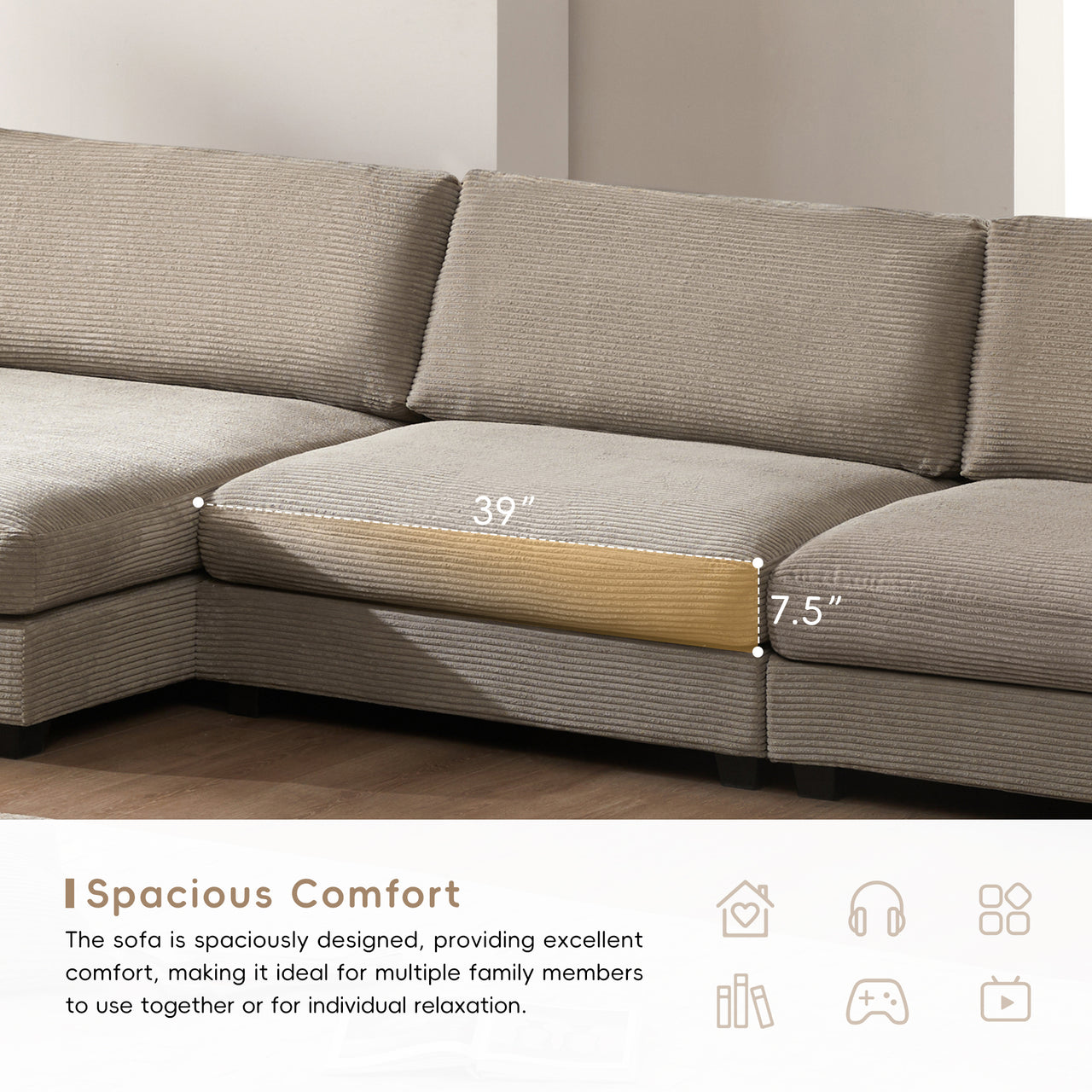 LYORAN 134" Sectional Sofa