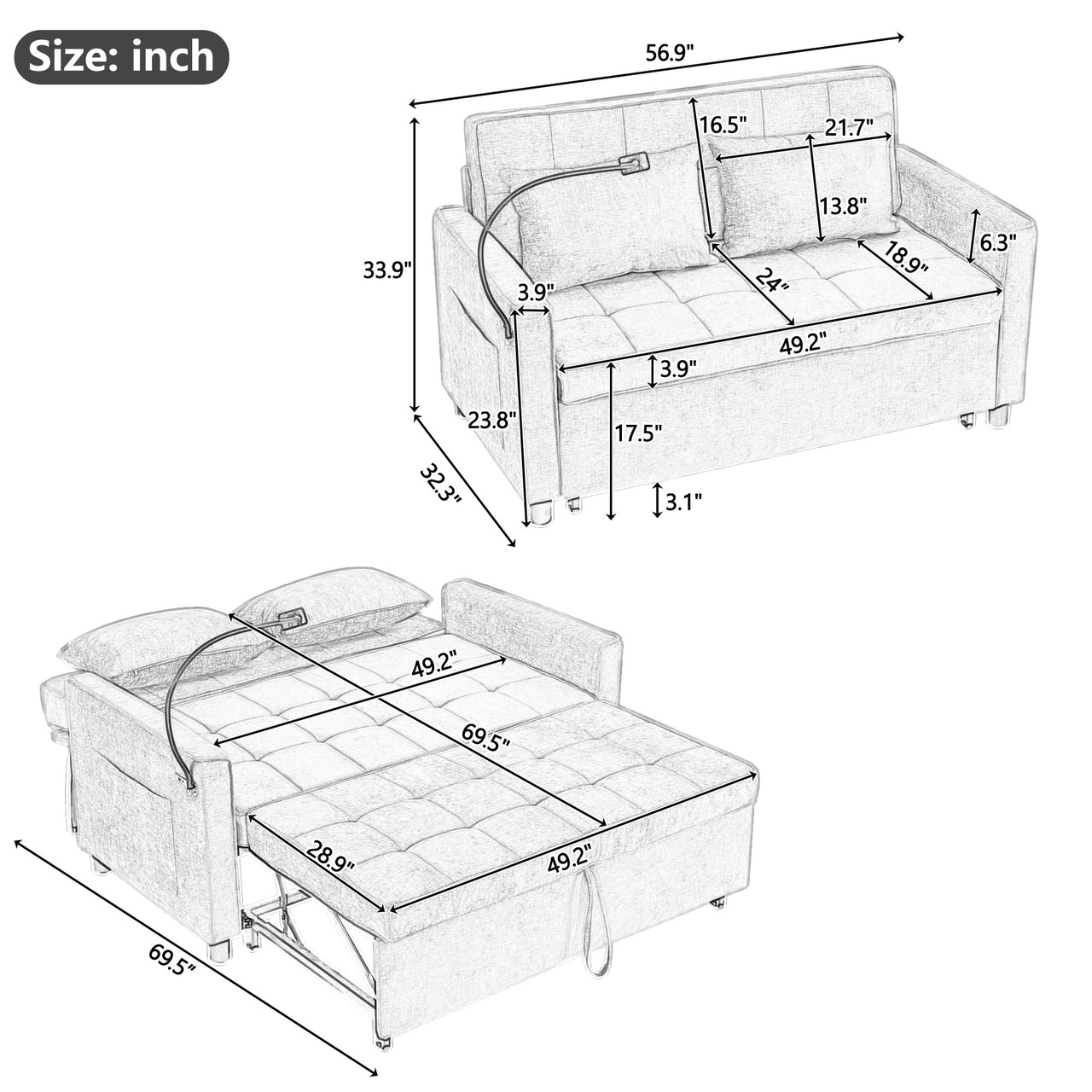 FALVYN 57" Sofa