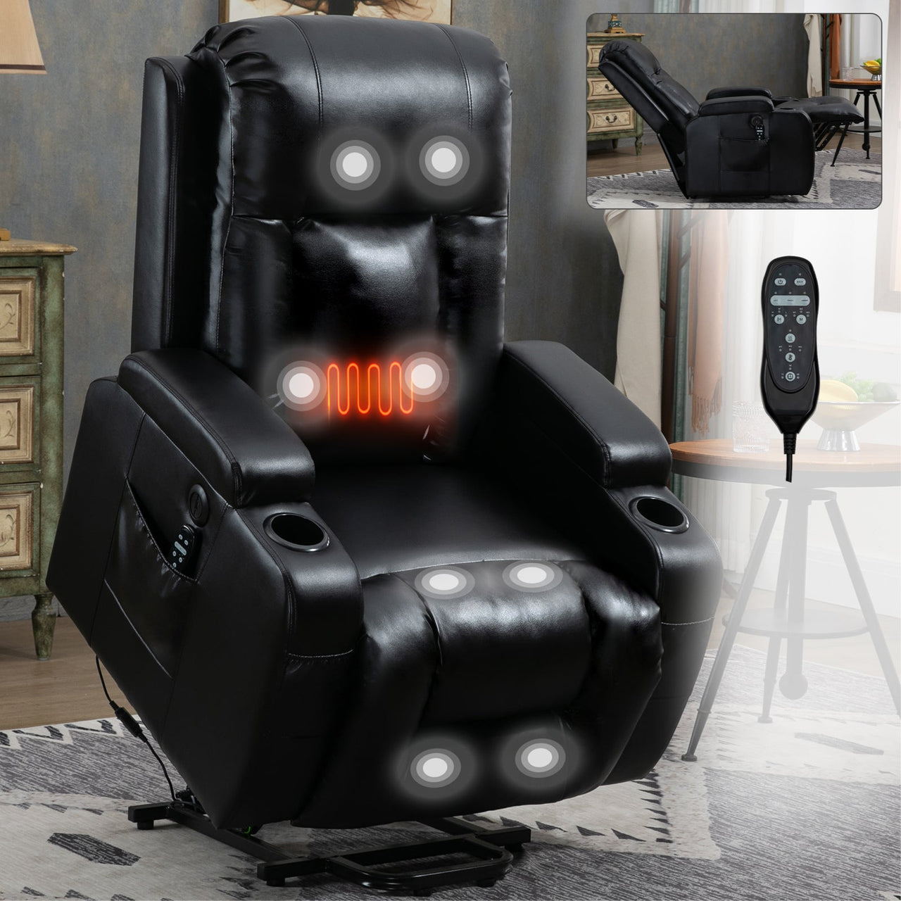 COZYLift 40" Recliner with Heat Massage - 0988