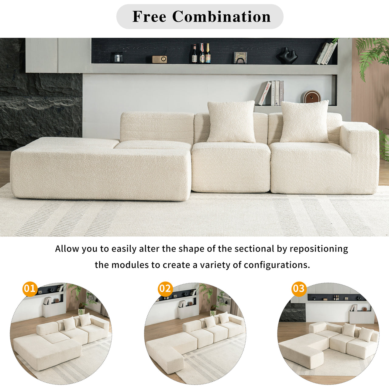 MORVIXA 117" Sectional Sofa