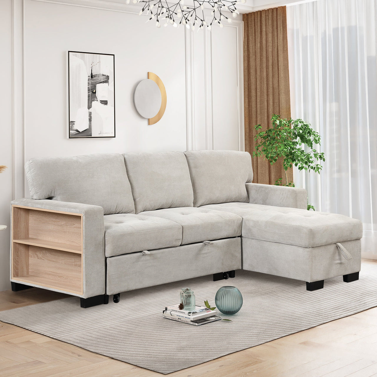 JOVIRAN 85" Sectional Sofa