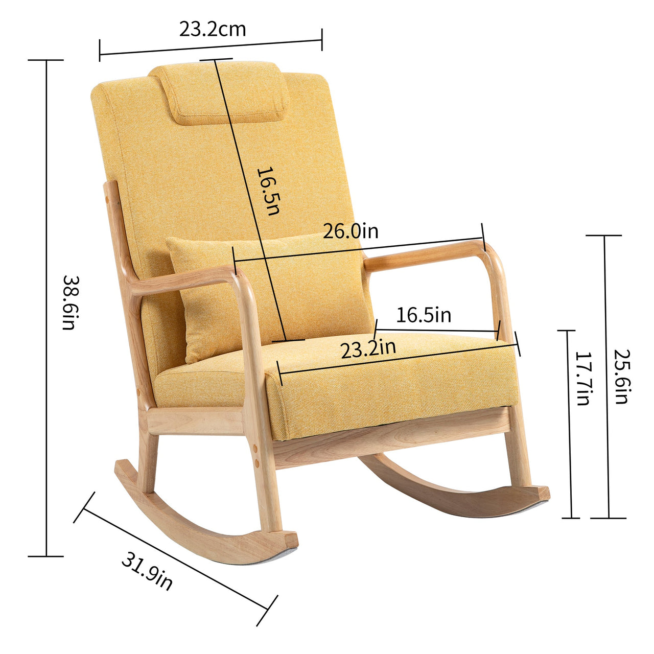 TREZYLONIX 32" Rocking Chair