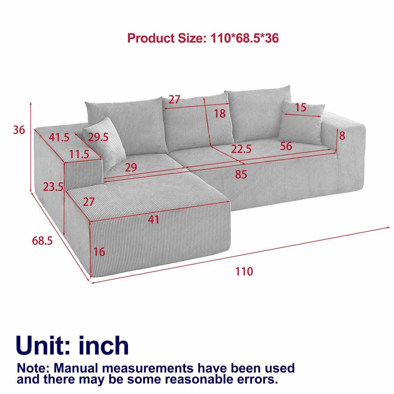 DORIAN 110" Sectional Sofa