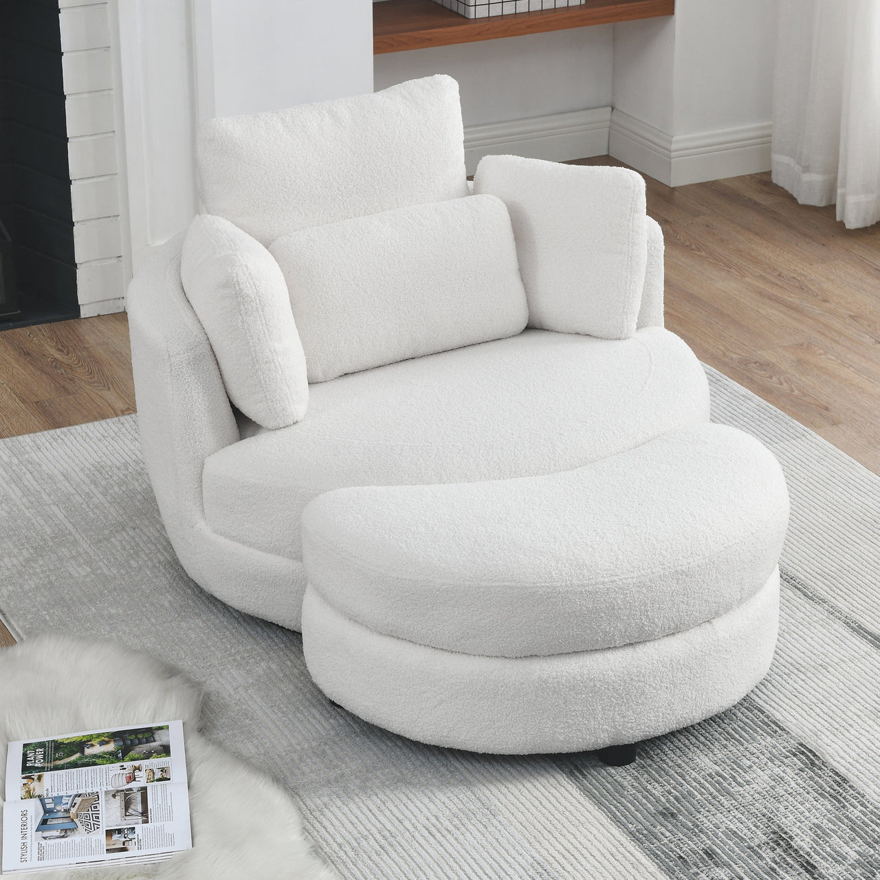 JANELLE Oversized Swivel Chair 39" Chair