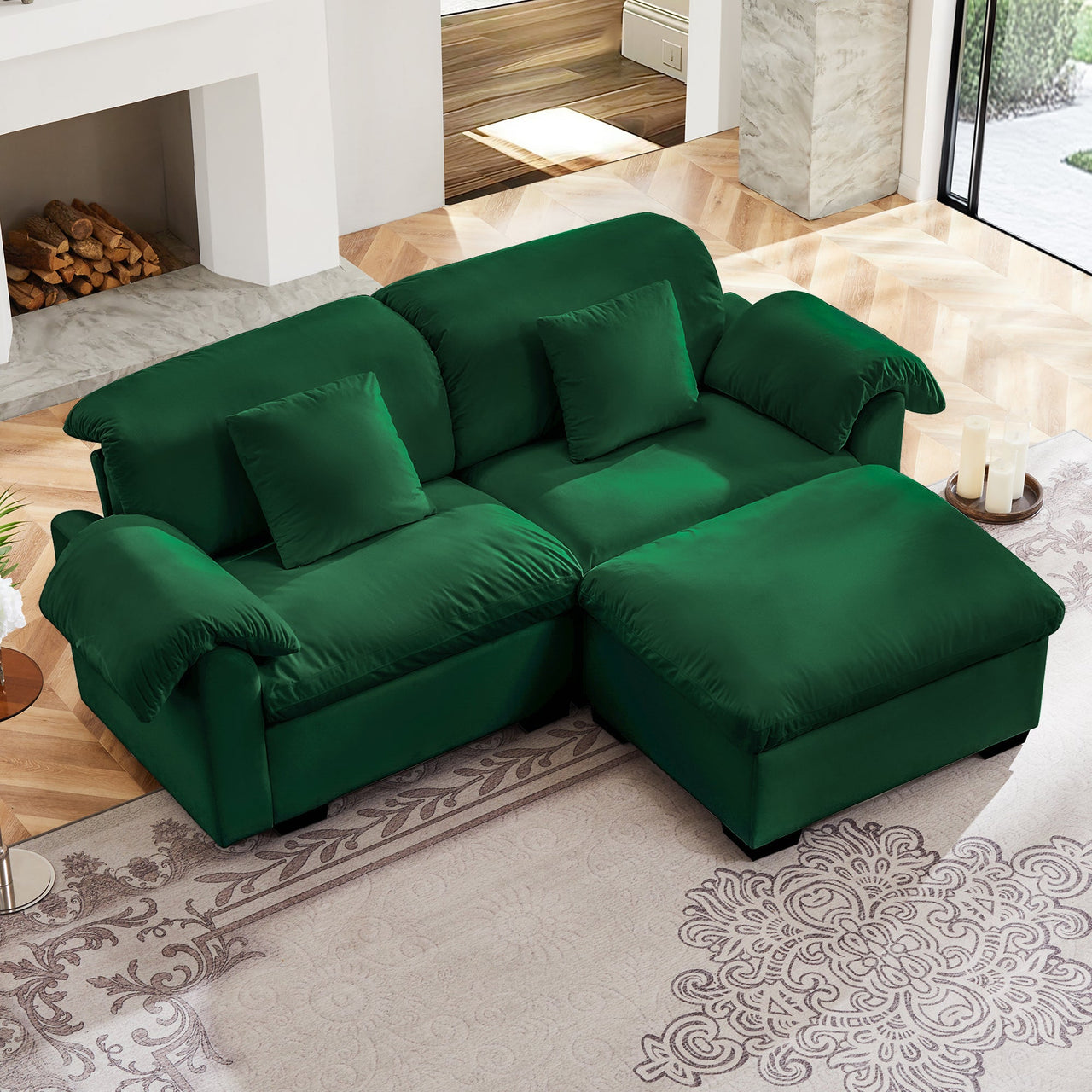 GIANNA 84" Loveseat With Ottoman - Clearance