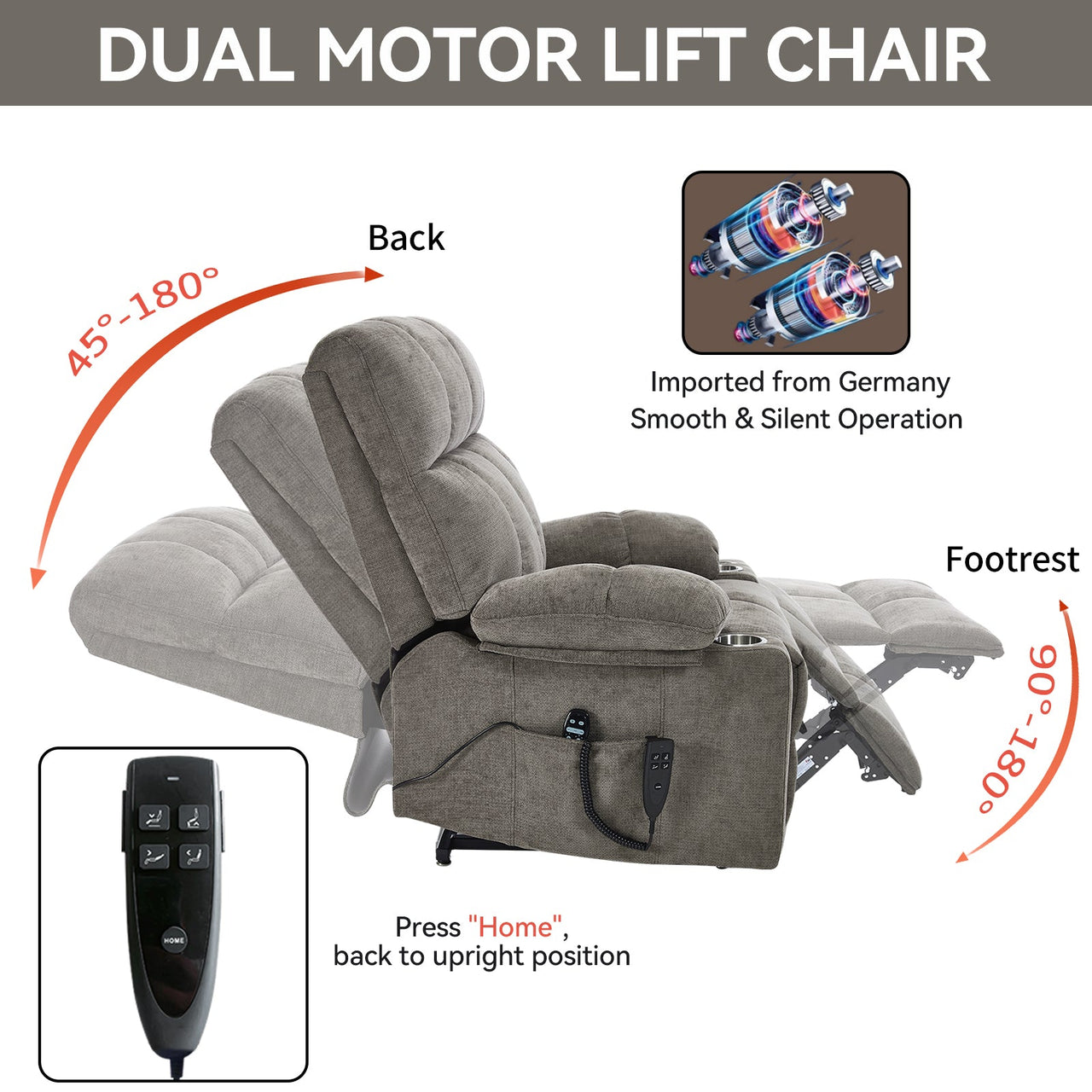 COZYLift 40" Recliner with Heat Massage - 8006