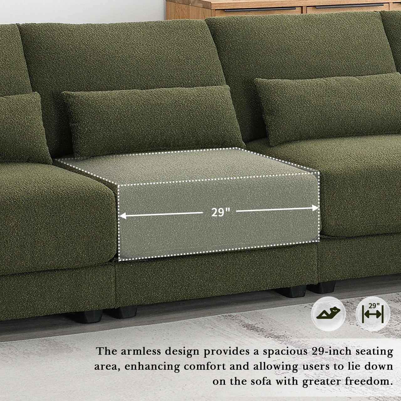 PAVEXA 120" Sectional Sofa