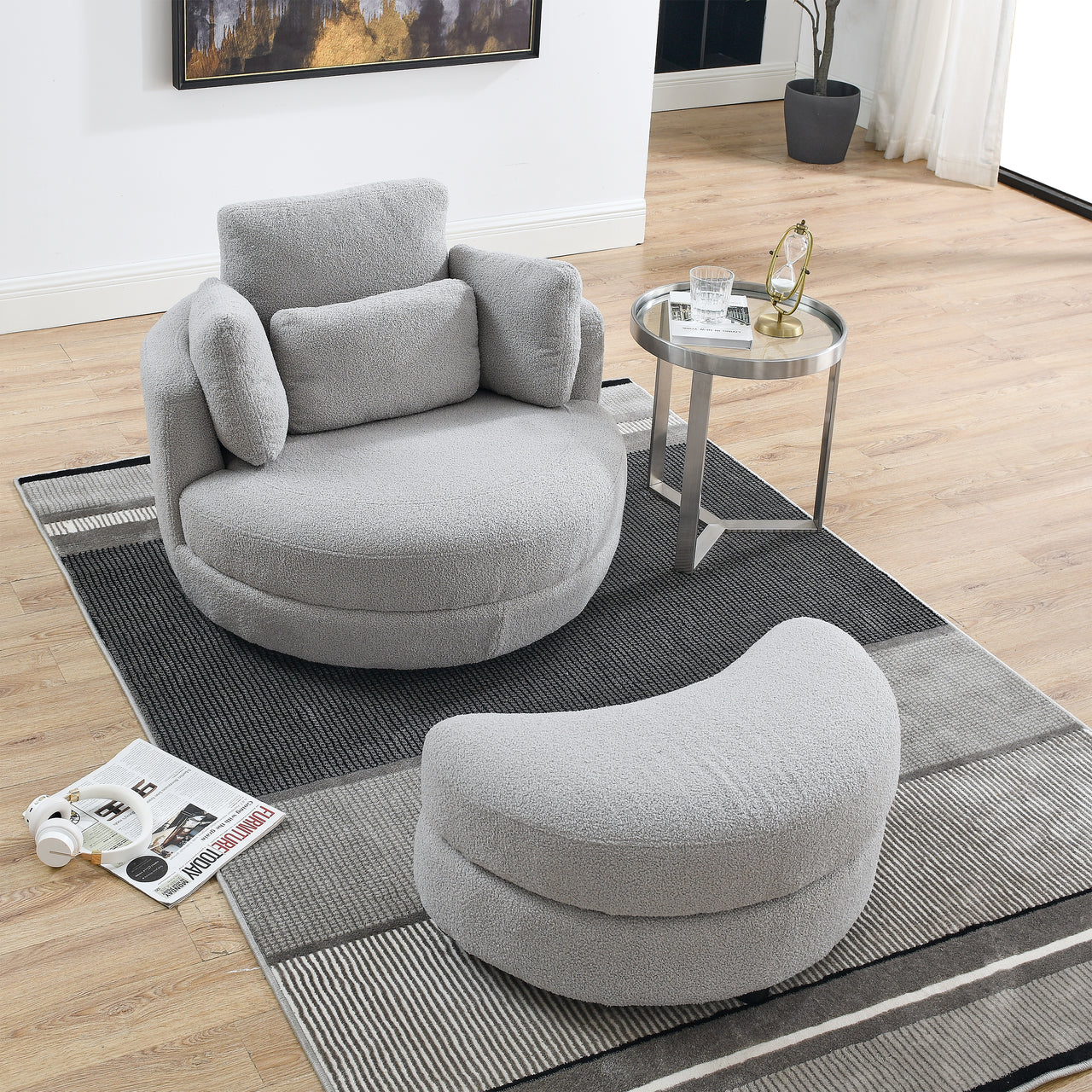 JANELLE Oversized Swivel Chair 39" Chair