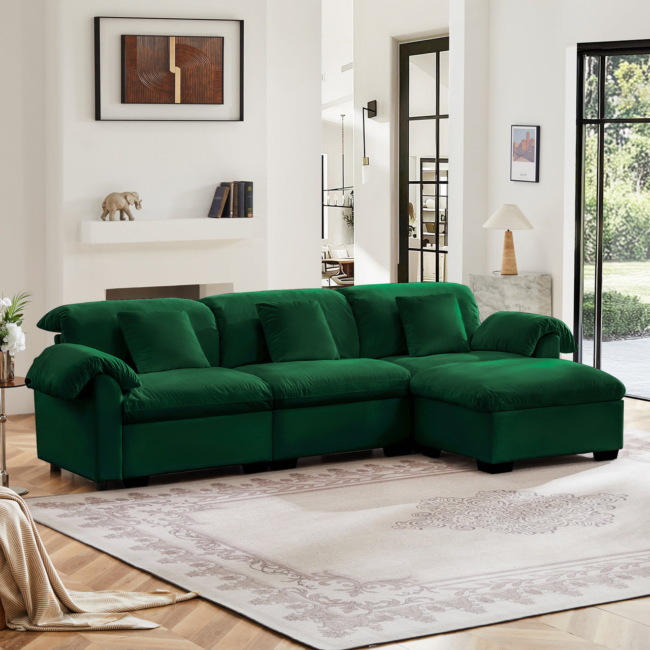 GIANNA 119" Oversize Sofa With 1 Ottoman - Clearance