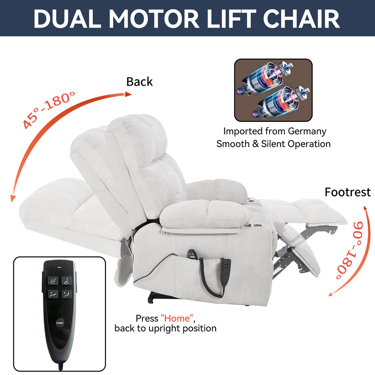 COZYLift 40" Recliner with Heat Massage - 8006