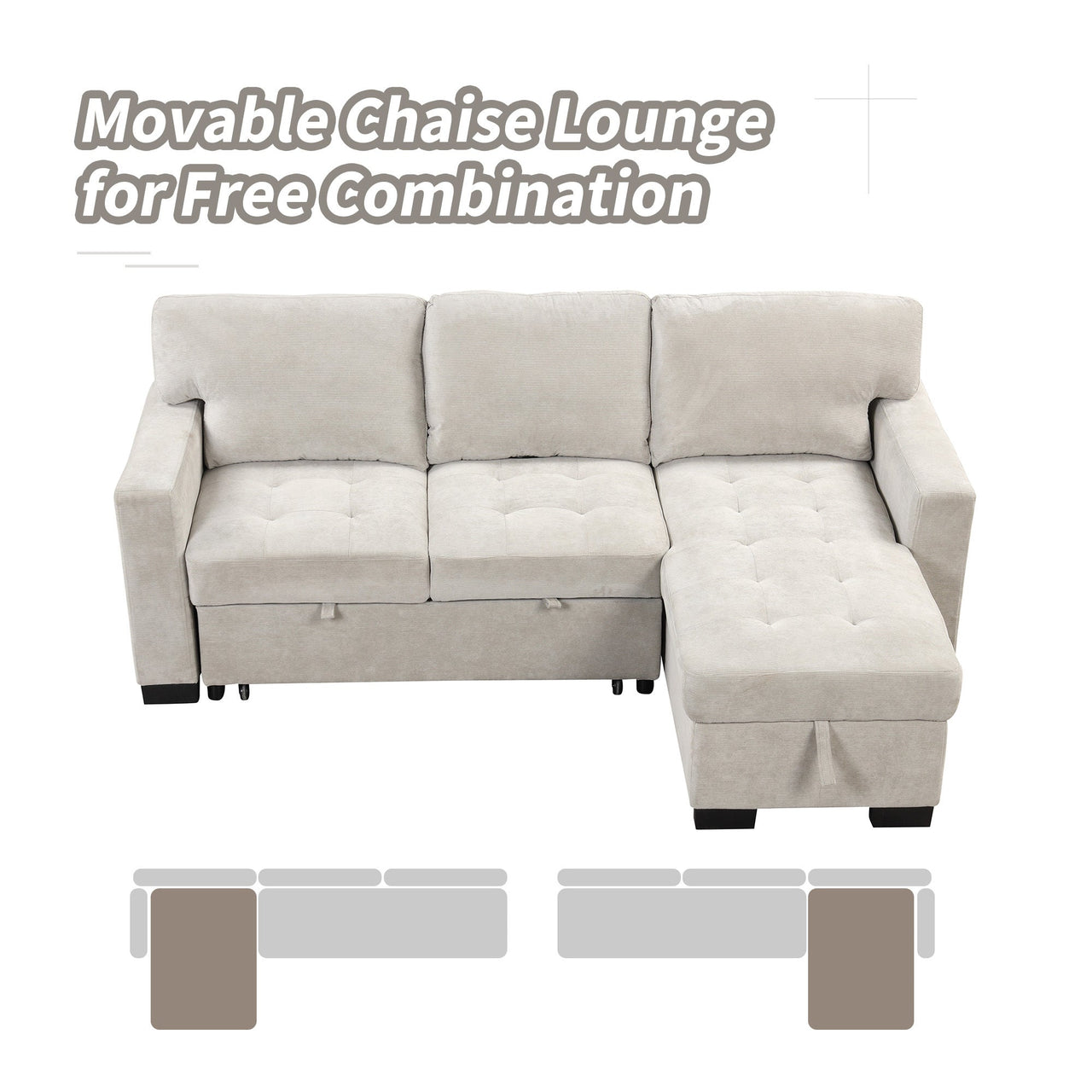 JOVIRAN 85" Sectional Sofa