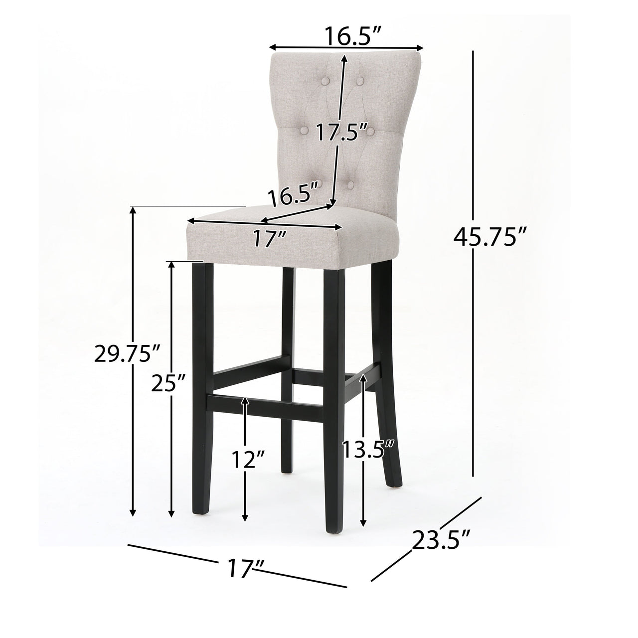 ZYLTOR 18" Barstool Set Of 2
