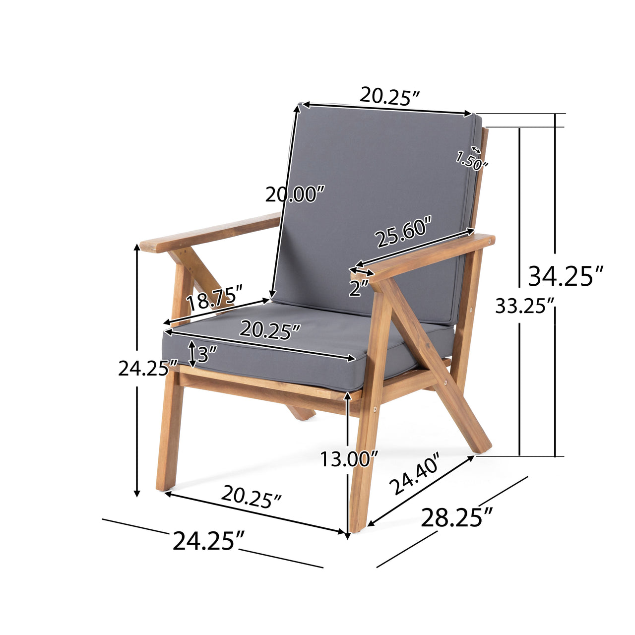 KYLTEX 55" Outdoor Chat Set