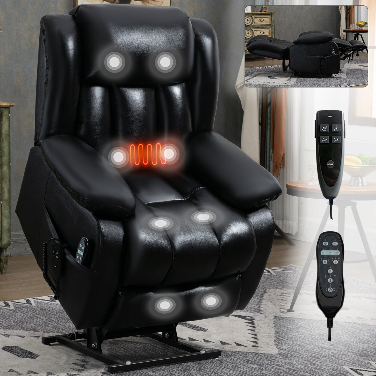 COZYLift 36" Recliner with Heat Massage - 5516