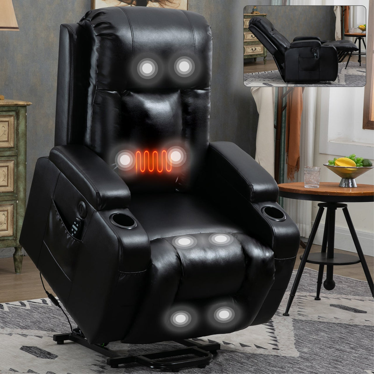 COZYLift 40" Recliner with Heat Massage - 0988