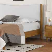 Thumbnail for SOLSTICE Solid Wooden Bed - Teddy Velvet