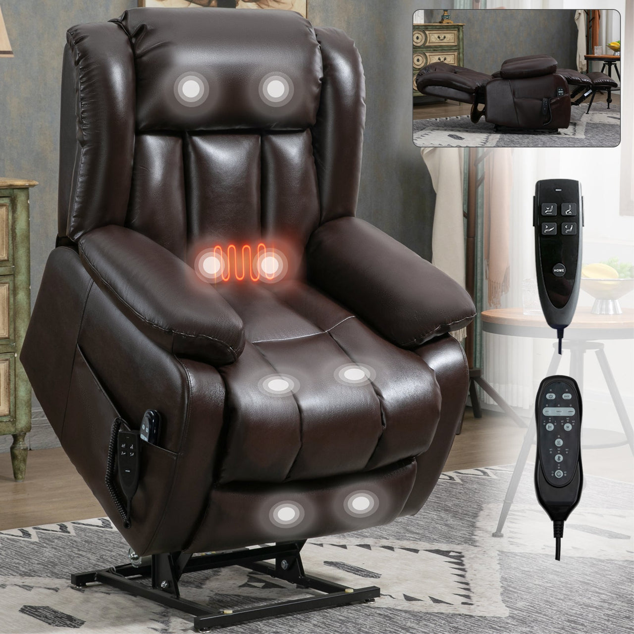 COZYLift 36" Recliner with Heat Massage - 5516