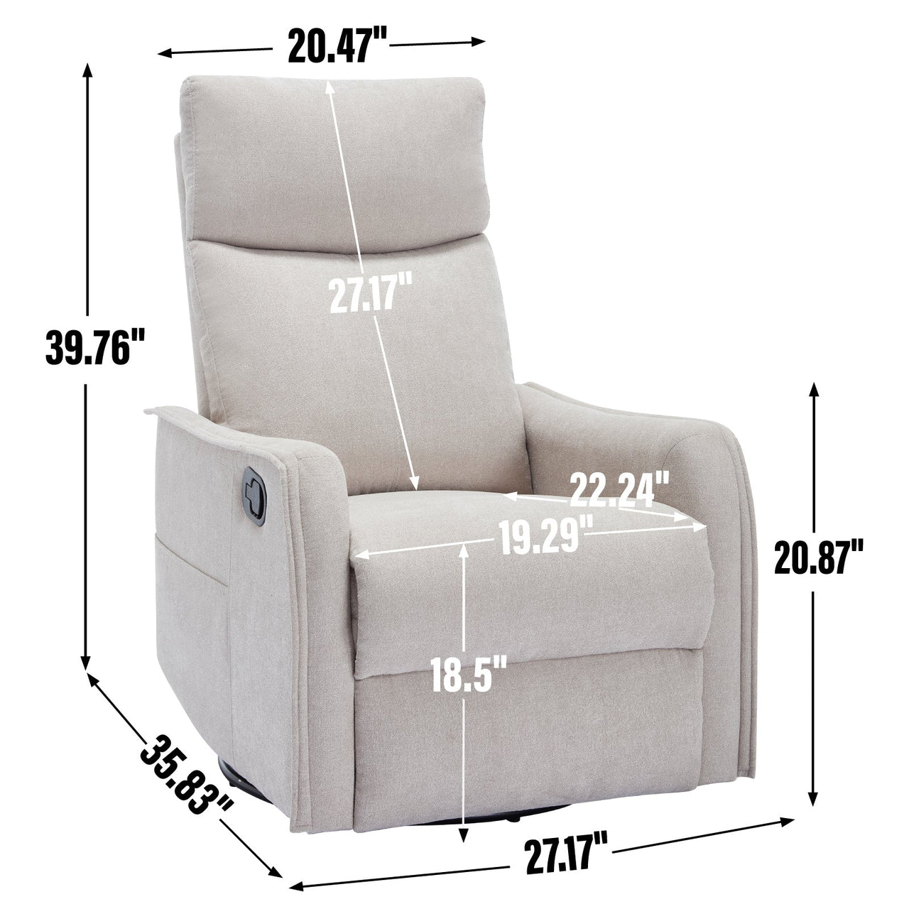 DRENVORIX 27" Recliner with Heat Massage