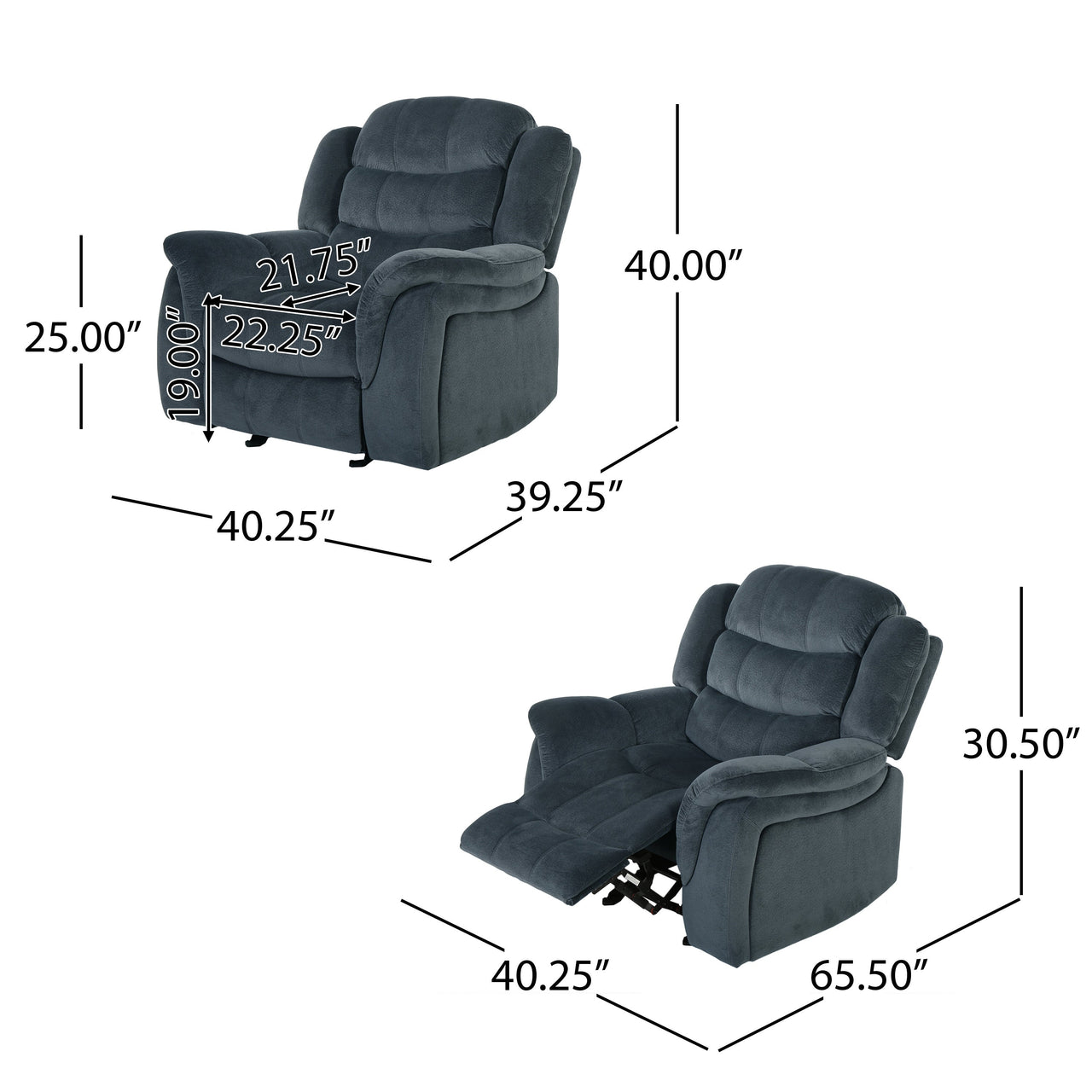 BRAVORA 40" Recliner Chair