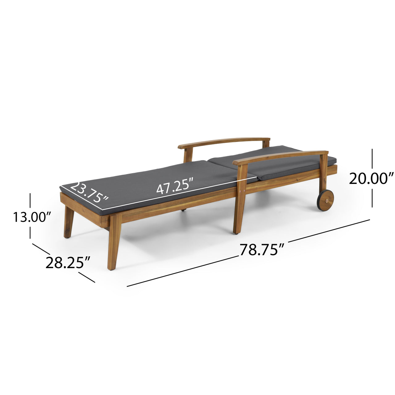 JYLTOR 79" Outdoor Chaise Lounge