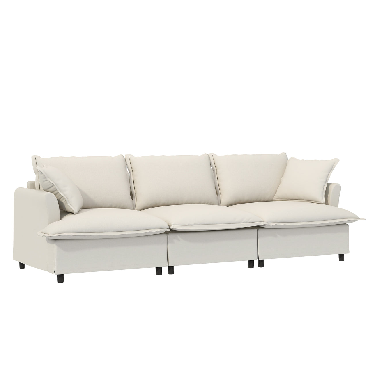 XEVION 94" Sectional Sofa 3-Seats & 2-Ottoman