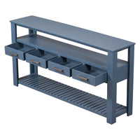 Thumbnail for U_STYLE Modern Console Table Sofa Table for Living Room with 4 Drawers and 2 Shelves