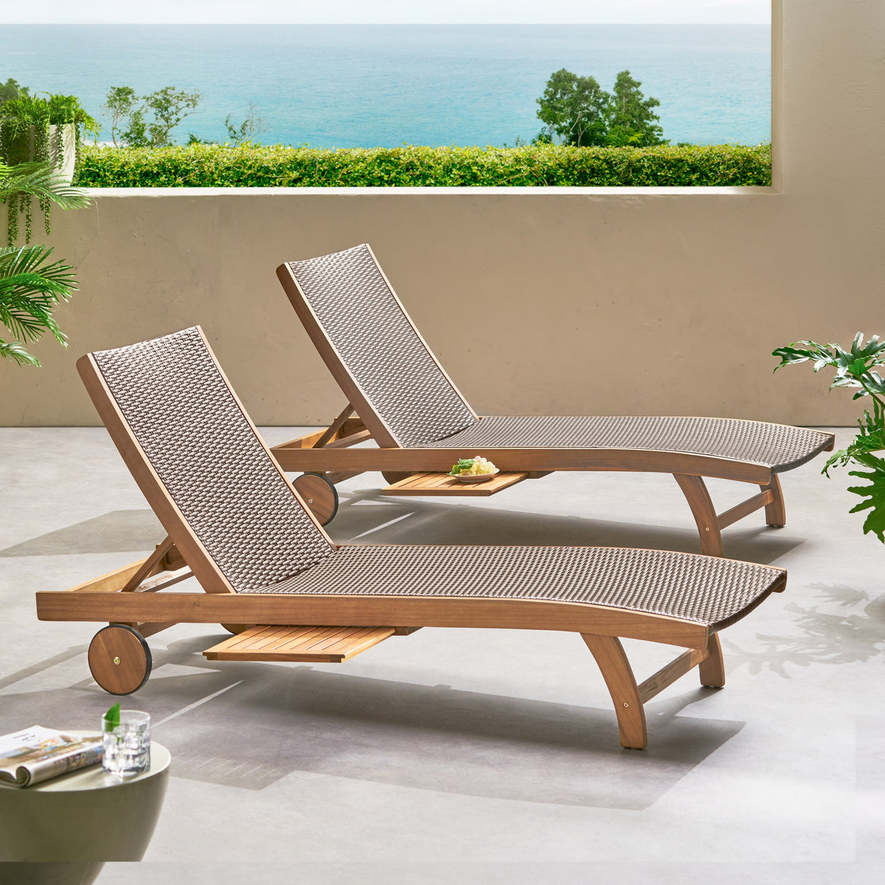 ZEVRIX 78" Chaise Lounge Set of 2