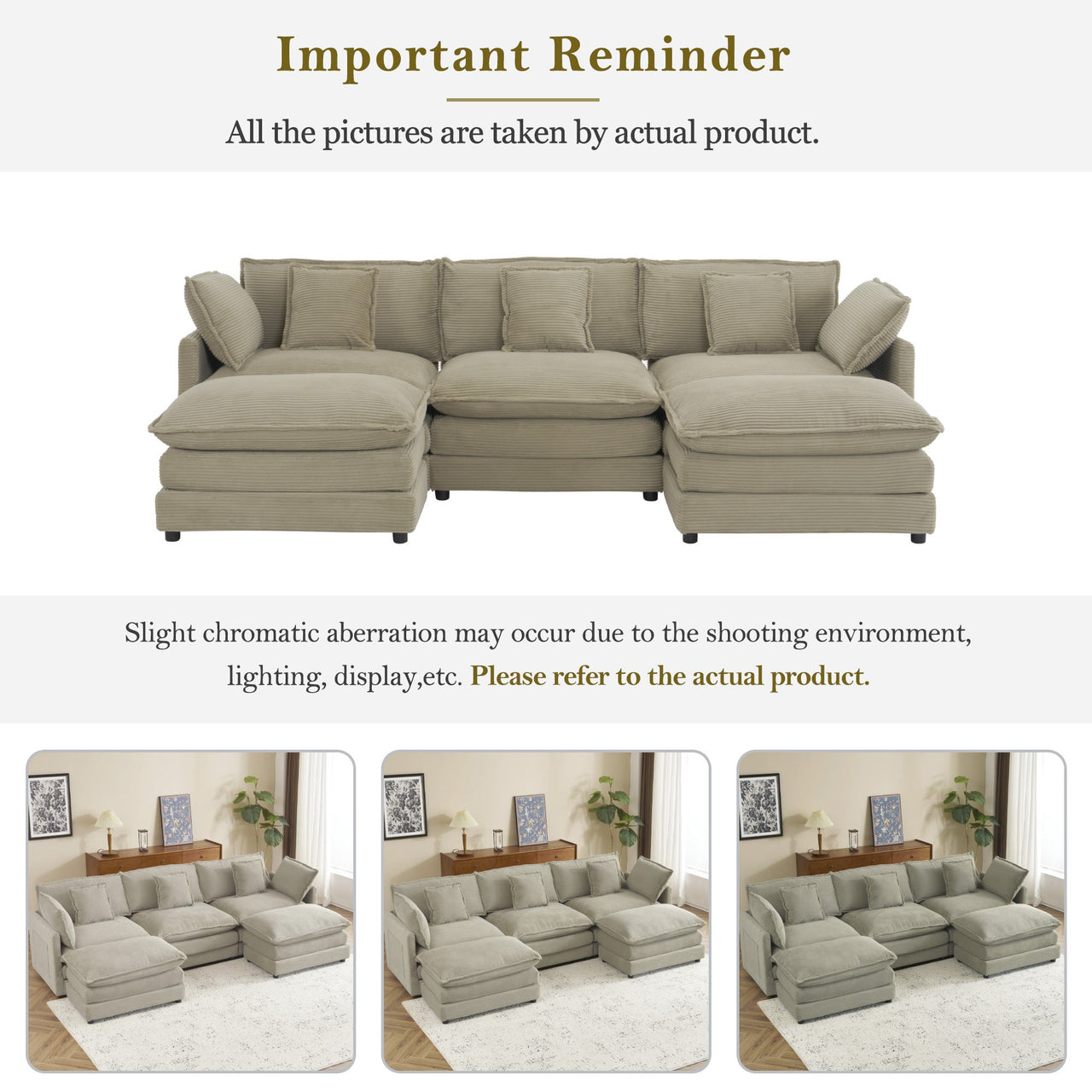 ZENVORIS 113" Sectional Sofa