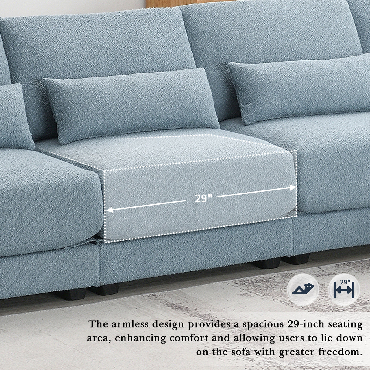 PAVEXA 120" Sectional Sofa