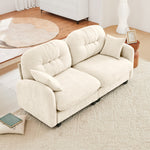 Nuvia Sofa Ama Loveseat Cloud Sectional Couches Chenille Fabric, Tufted Cushion Backrest Design, Ergonomic Design, High-Density Foam Easy Install Elegant Armrests High Quality Wooden Base,Fits Living Rooms,Beige