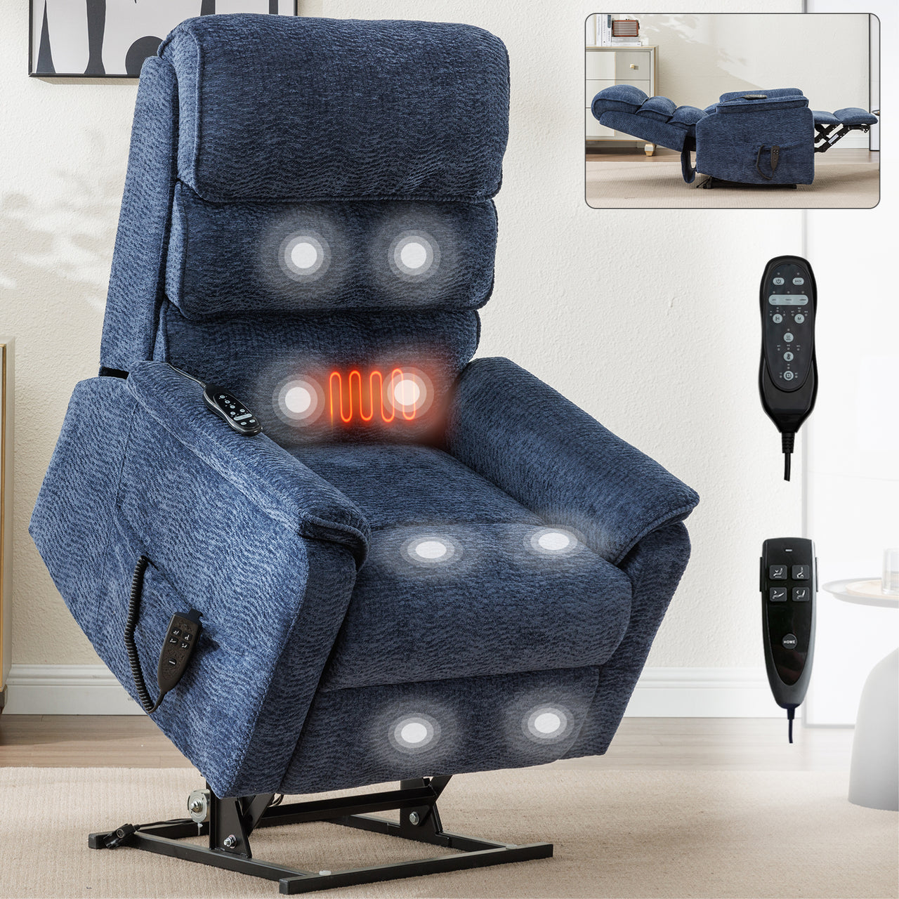 COZYLift 35" Recliner with Heat Massage - 7880