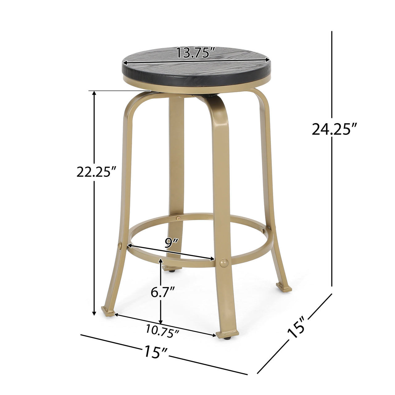 VORLUX 15" Counter Stool Set of 2