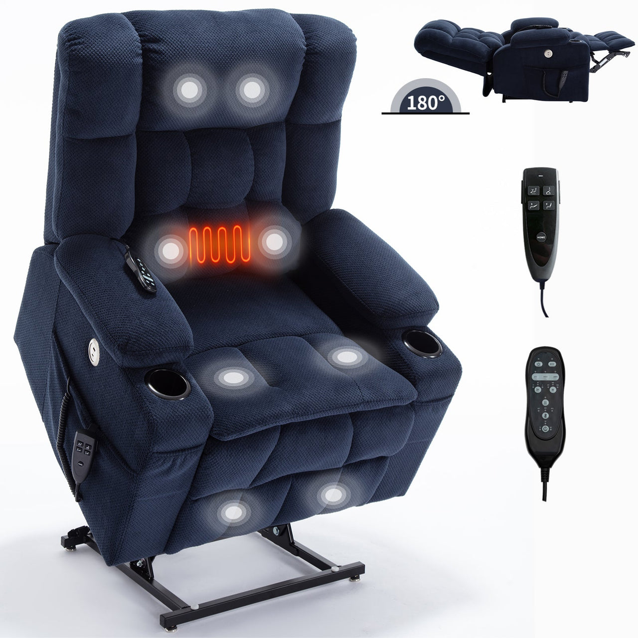 COZYLift 37" Recliner with Heat Massage - 8013