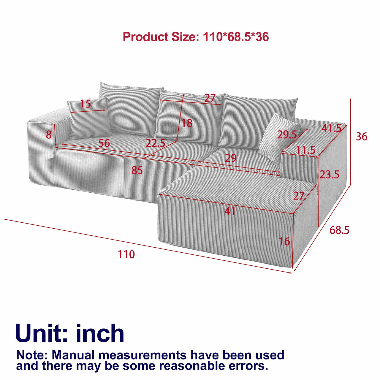 DORIAN 110" Sectional Sofa