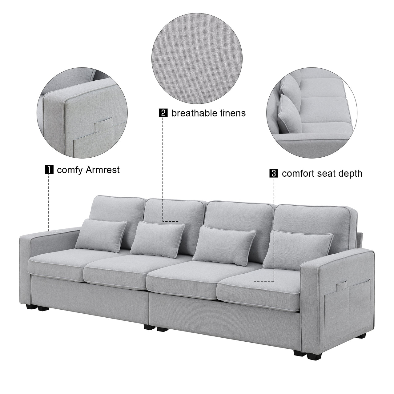 PRYLON 104" Sectional Sofa