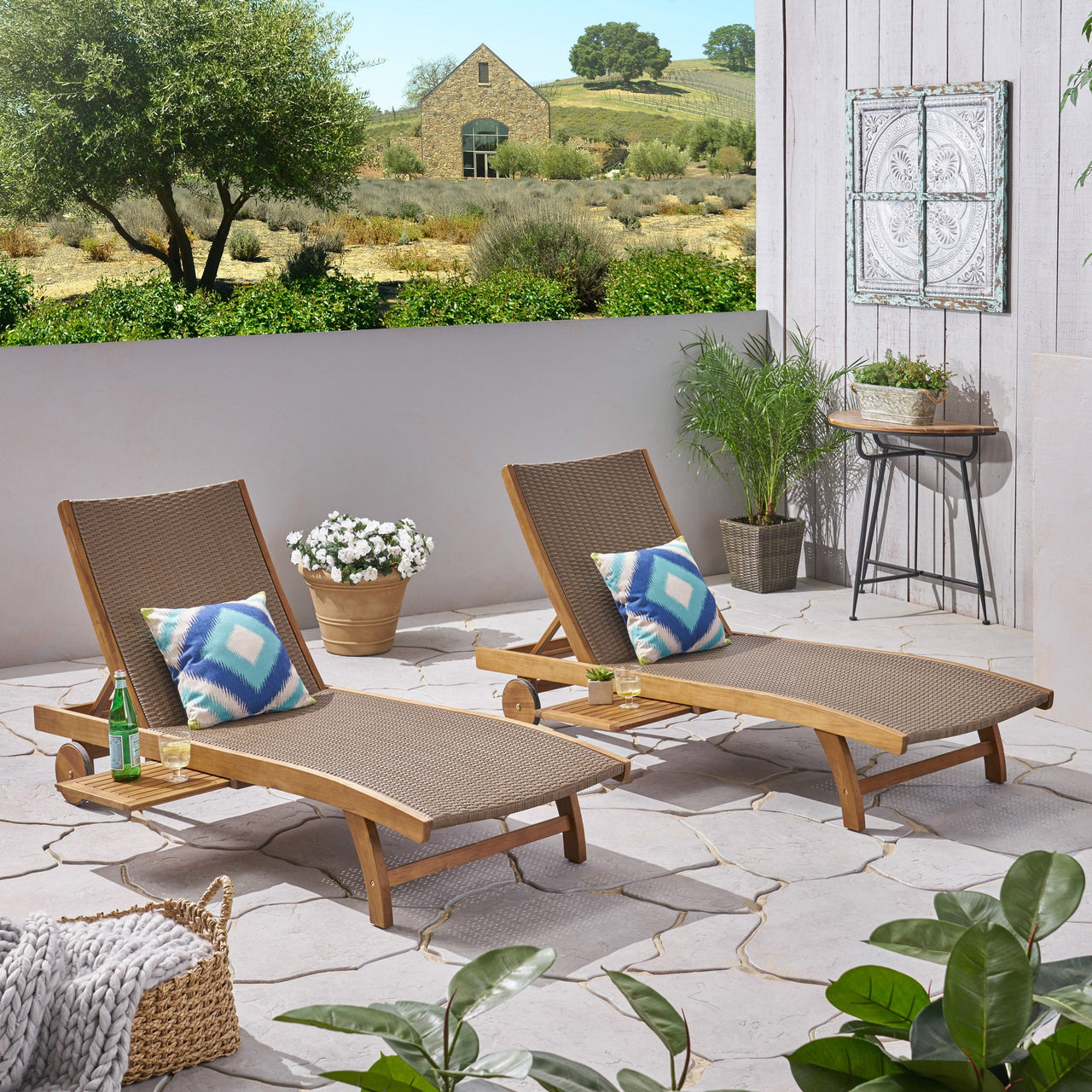 ZEVRIX 78" Chaise Lounge Set of 2