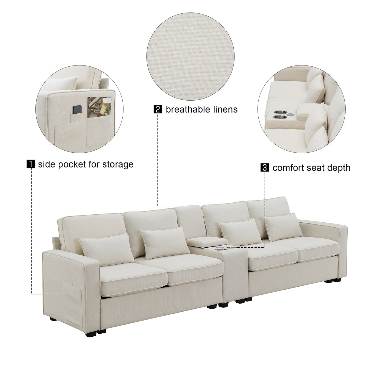 HAVLON 114" Sectional Sofa