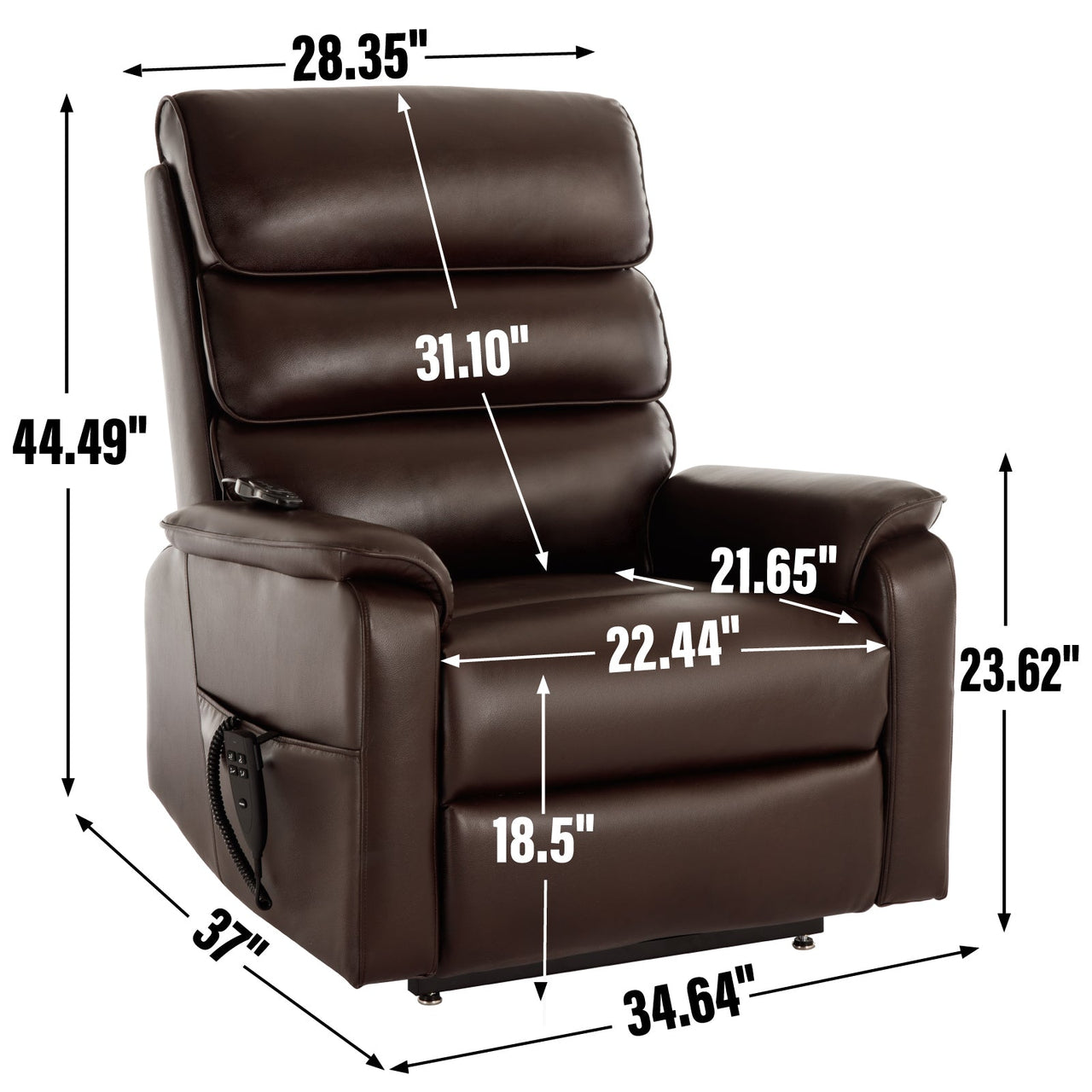 COZYLift 35" Recliner with Heat Massage - 7880