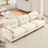 Thumbnail for Nuvia Sofa Ama Three-Seate Modular Sectional Couch,Soft Chenille Fabric High-Density Foam,Tufted Cushion Backrest Design Ergonomic Design,Elegant Armrests,High Quality Wooden Base,Fits Bedrooms Living Rooms ,Beige