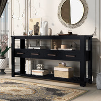 Thumbnail for U_STYLE Modern Console Table Sofa Table for Living Room with 4 Drawers and 2 Shelves