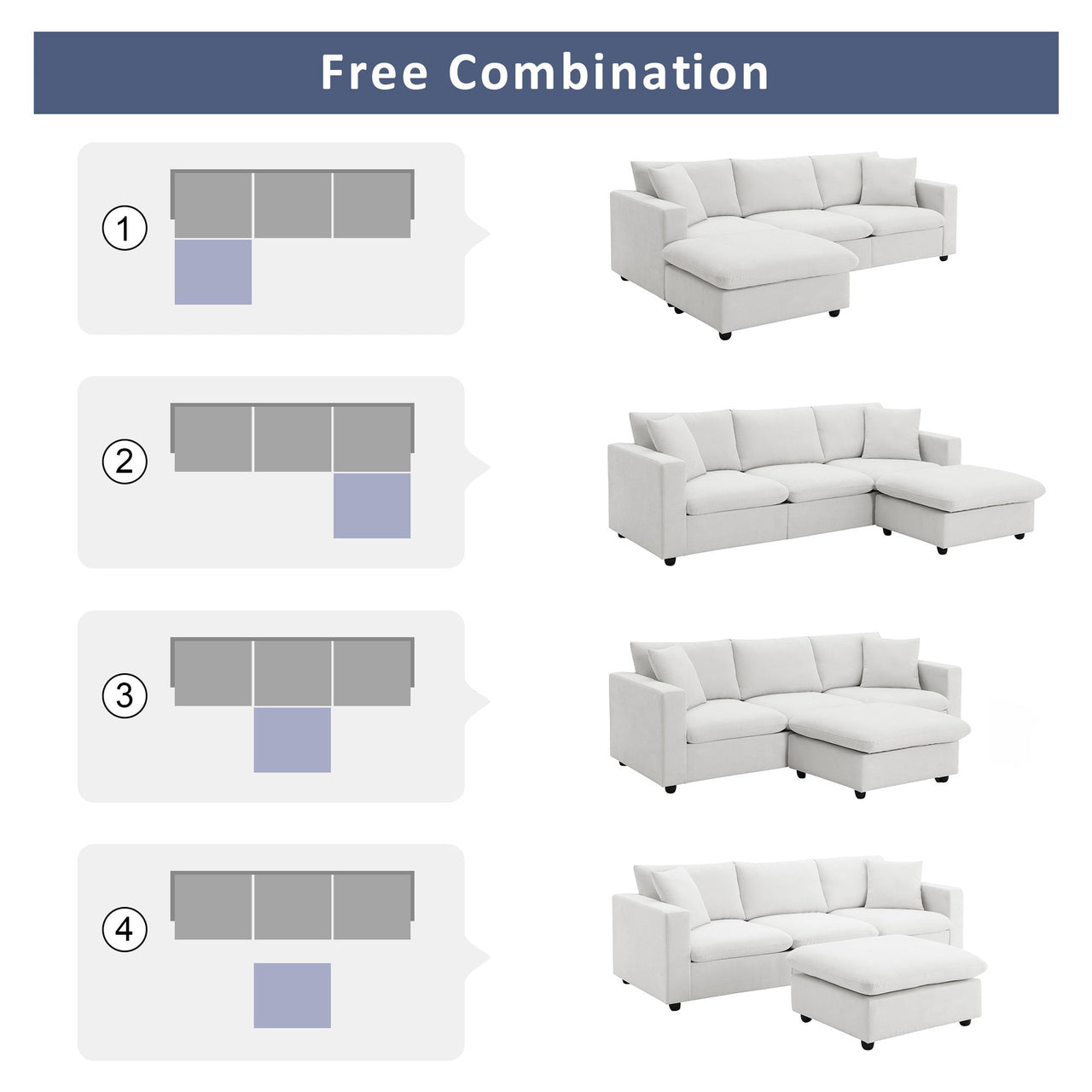 QUARIX 100" Sectional Sofa