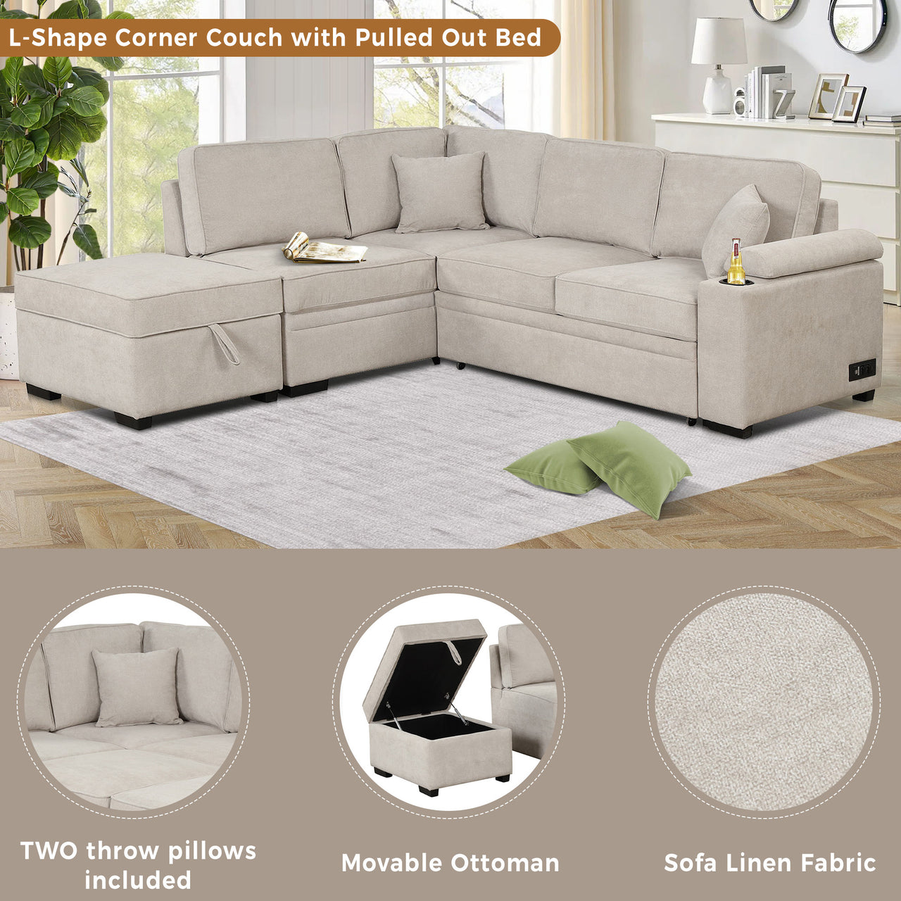 CYNTRA 85" Sectional Sofa