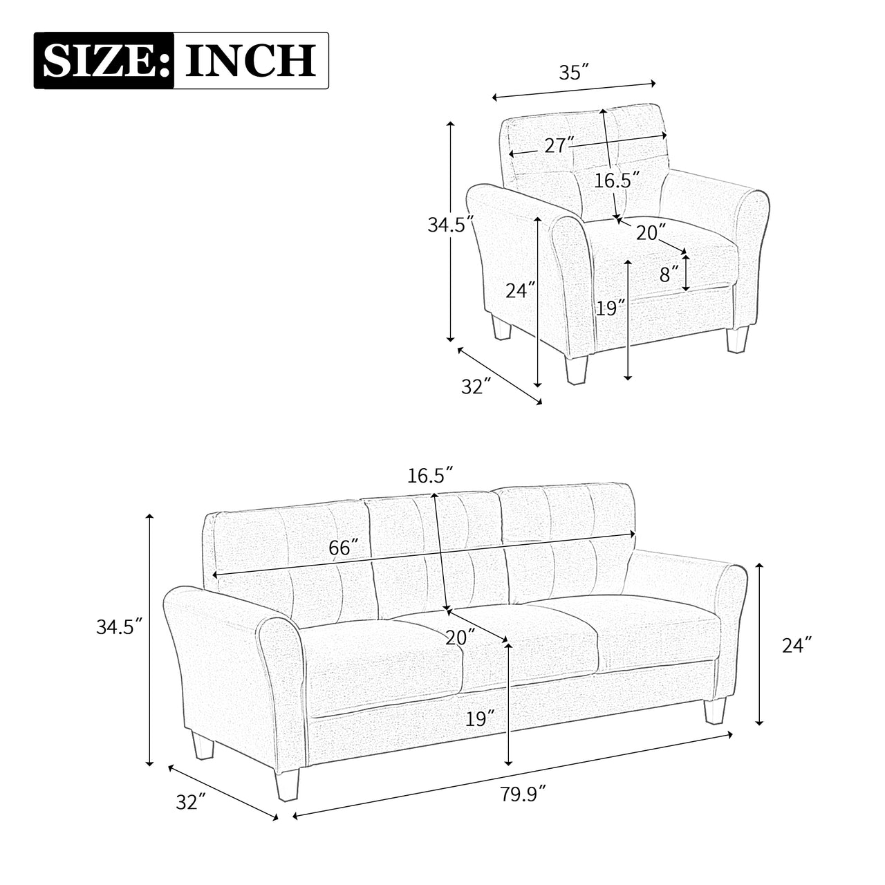 MAXWELL Sofa 1+3 Seater