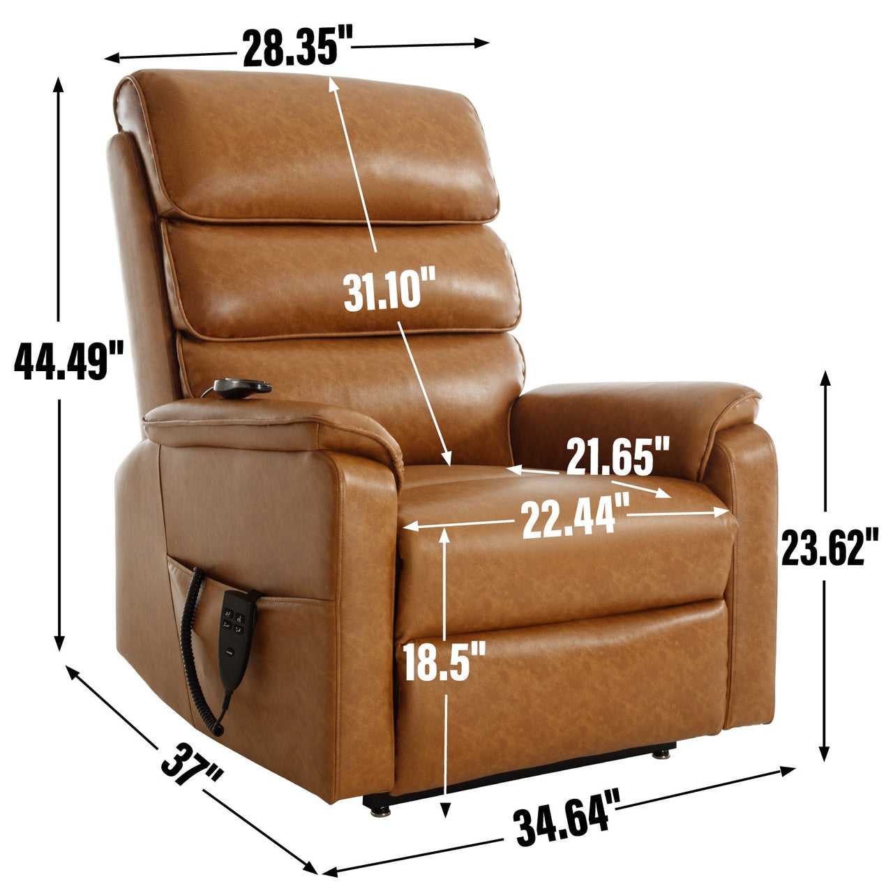 COZYLift 35" Recliner with Heat Massage - 7880