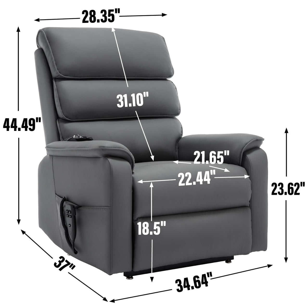 COZYLift 35" Recliner with Heat Massage - 7880