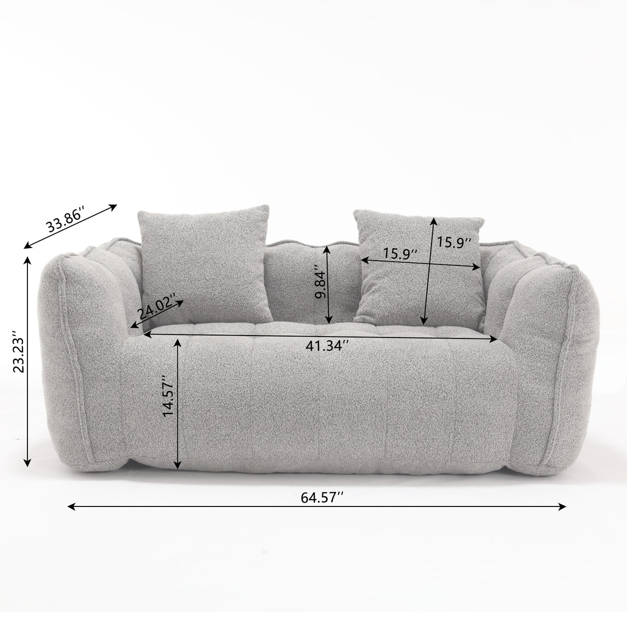 ALINA 66" Bean Bag Loveseat