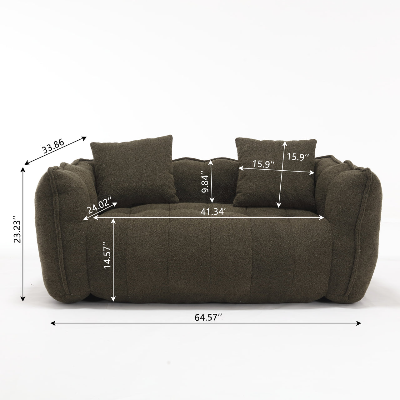 ALINA 66" Bean Bag Loveseat